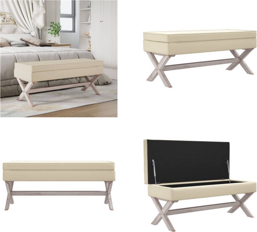 VidaXL Opbergbankje 110x45x49 cm linnen beige Opbergkruk Opbergkrukken Kruk Krukje