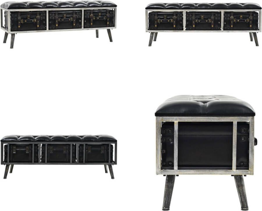 VidaXL Opbergbankje 120x41x46-5 cm MDF en kunstleer Opbergbank Opbergbanken Opslagbankje Opslagbankjes