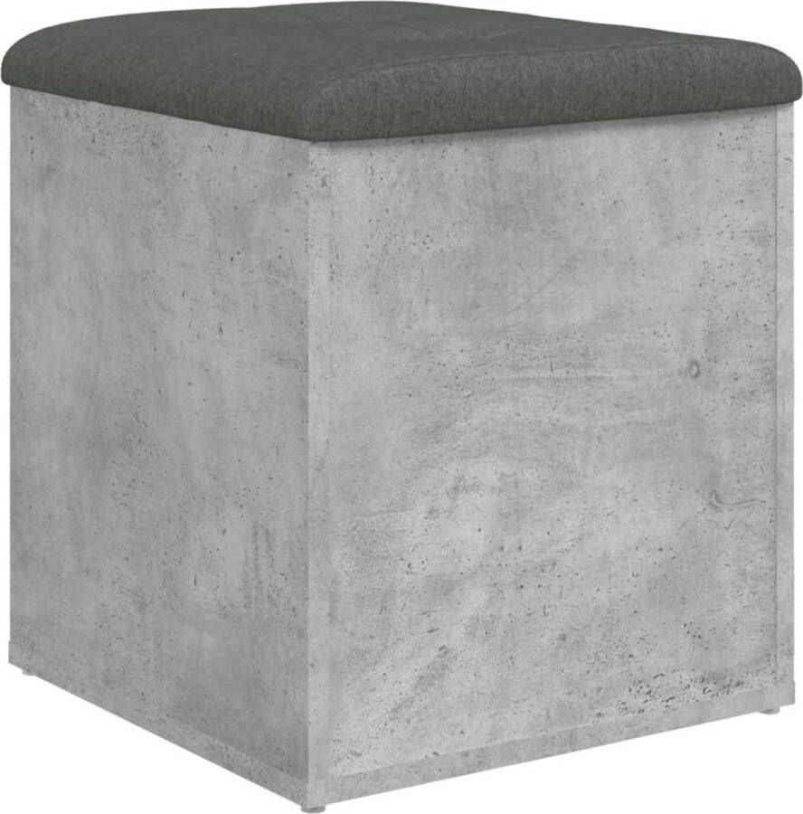 VidaXL -Opbergbankje-42x42x45-cm-bewerkt-hout-betongrijs - Foto 3