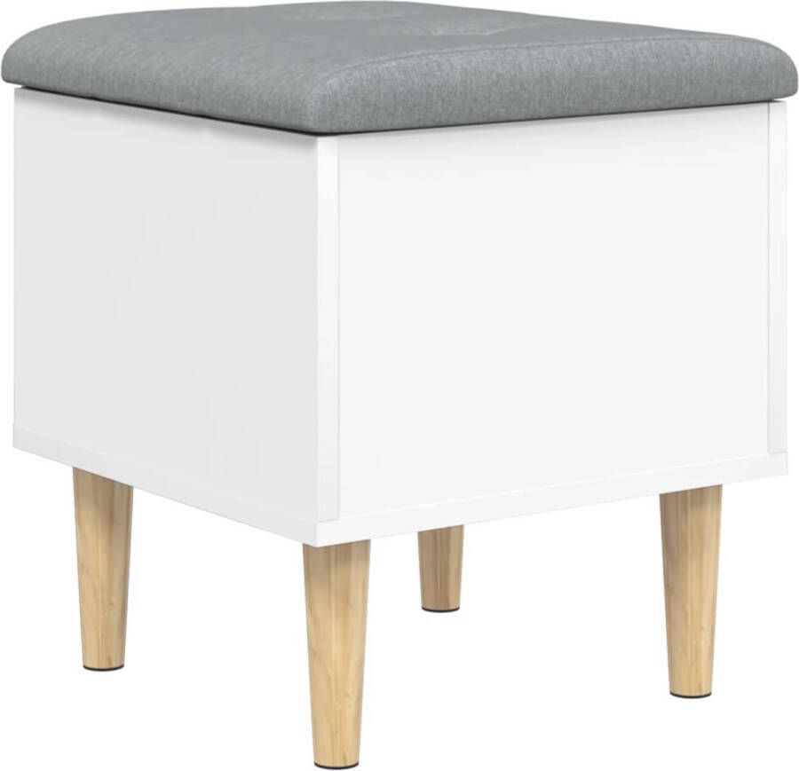 VidaXL Opbergbankje Wit 42x42x46 cm Inclusief Kussen Opslagbanken Bankschroeven Meubilair Gangbank Woonaccessoires Binnenhuisdecoratie Stoffen Bank