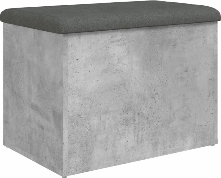 VidaXL -Opbergbankje-62x42x45-cm-bewerkt-hout-betongrijs - Foto 3