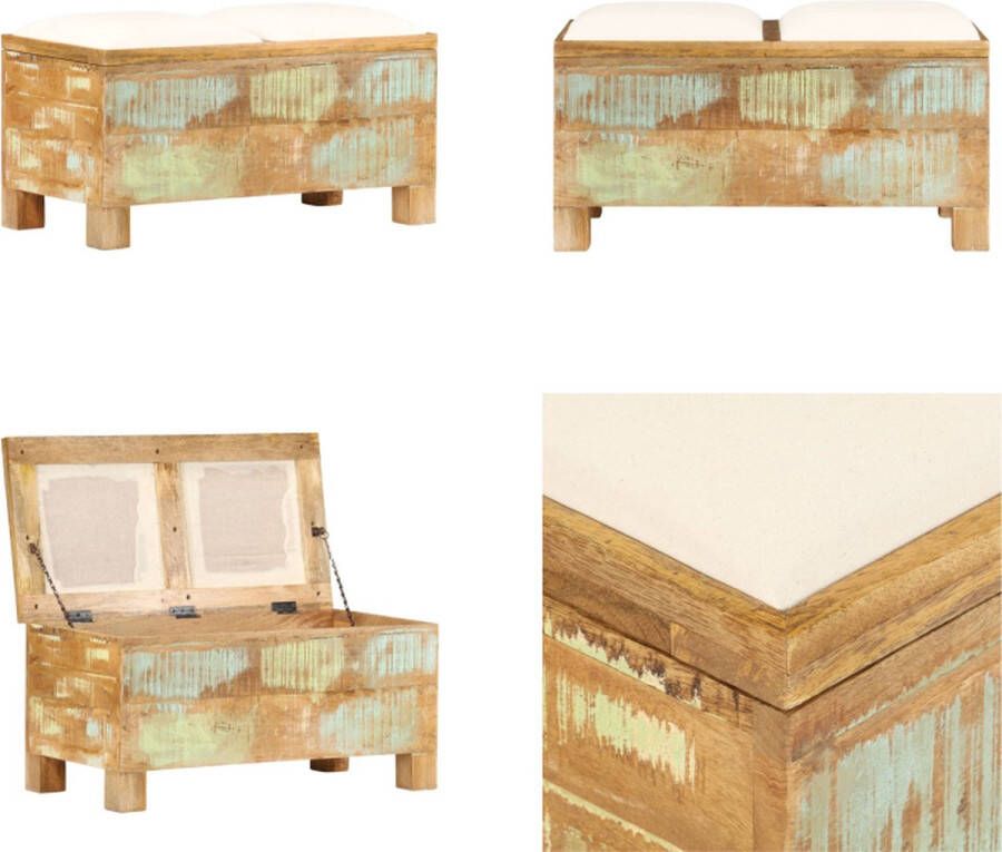 VidaXL Opbergbankje 80x40x40 cm massief gerecycled hout Bankje Bankjes Zitbankje Zitbankjes