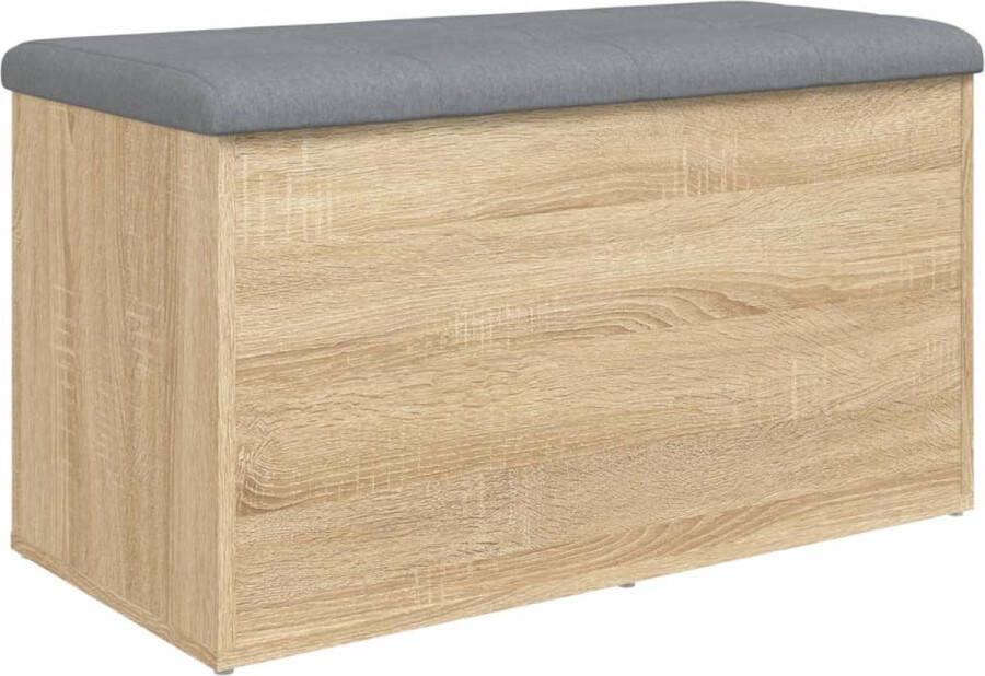 VidaXL -Opbergbankje-82x42x45-cm-bewerkt-hout-sonoma-eikenkleurig - Foto 2