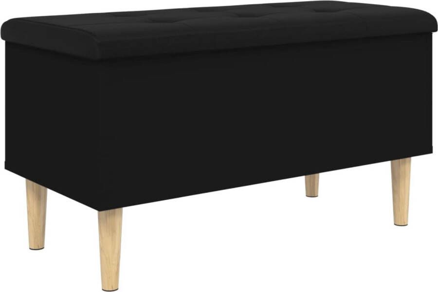 VidaXL Opbergbankje Zwart 82x42x46 cm Opbergbank Gangbankje Zwarte Bank Houten Bank Meubels Decoratie Kastjes