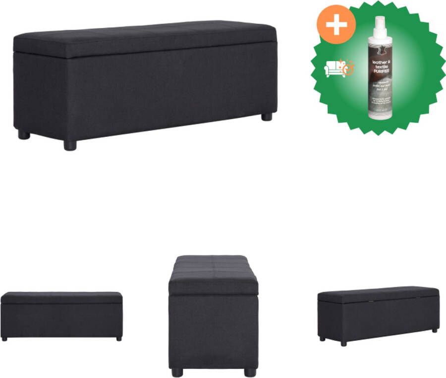 VidaXL Opbergbankje Polyester bekleding 116 x 38 x 43 cm Zwart Hocker Inclusief Reiniger