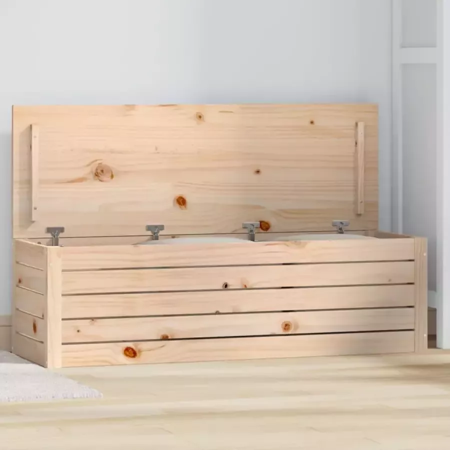 VidaXL -Opbergbox-109x36 5x33-cm-massief-grenenhout - Foto 2