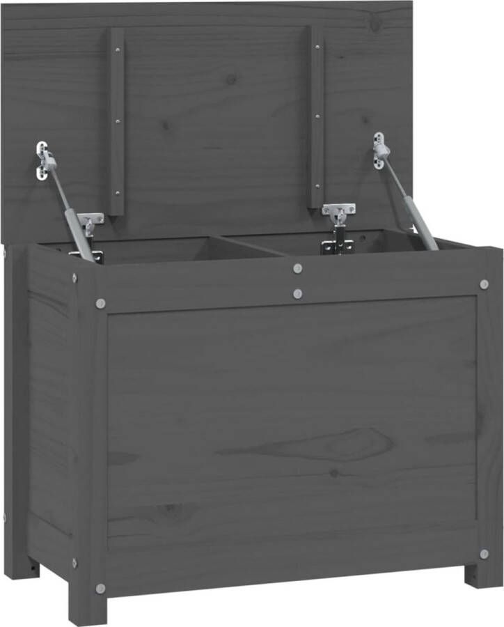 VidaXL -Opbergbox-grijs-60x32x45 5-cm-massief-grenenhout - Foto 3