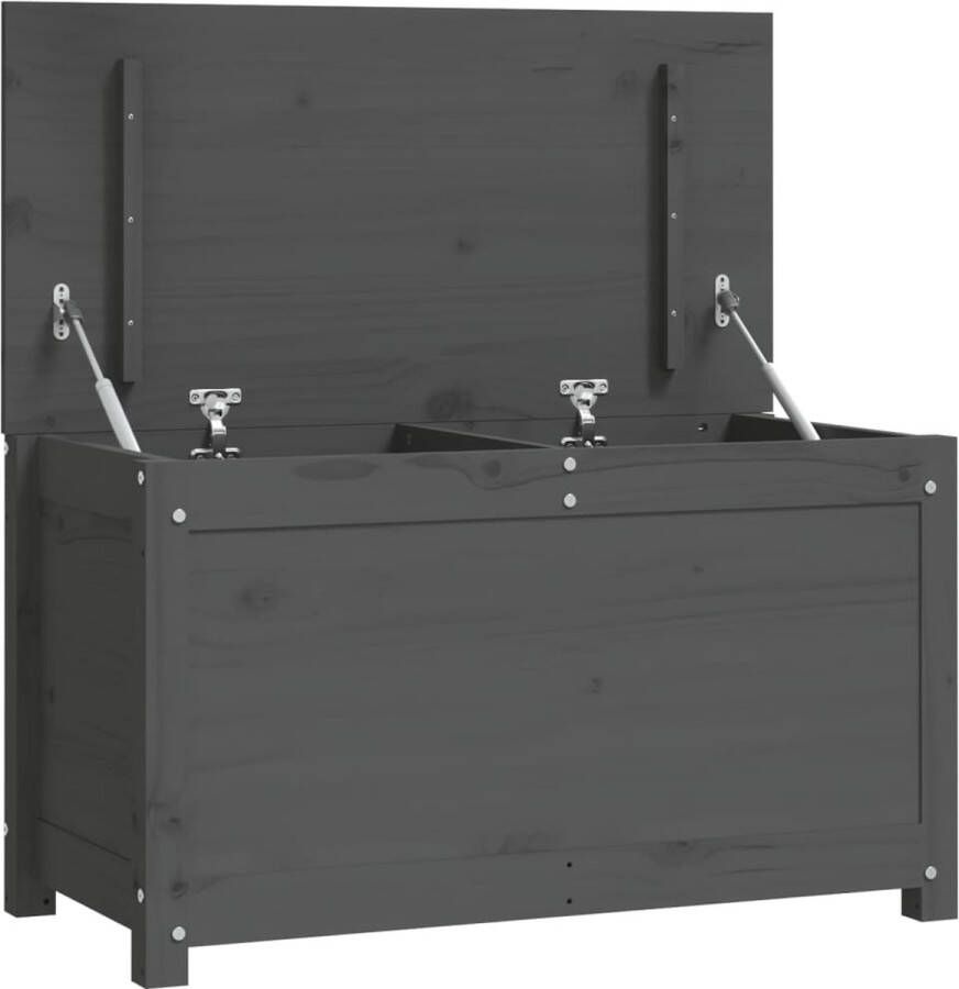 VidaXL -Opbergbox-grijs-80x40x45 5-cm-massief-grenenhout - Foto 3