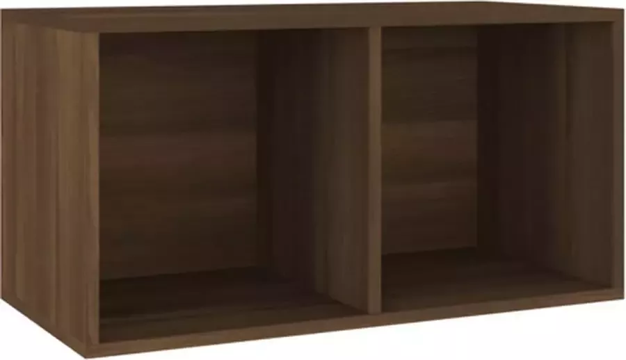 VidaXL Opbergbox voor LP&apos;s 71x34x36 cm bewerkt hout bruineikenkleurig - Foto 2