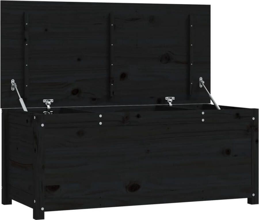 VidaXL -Opbergbox-zwart-110x50x45 5-cm-massief-grenenhout - Foto 2