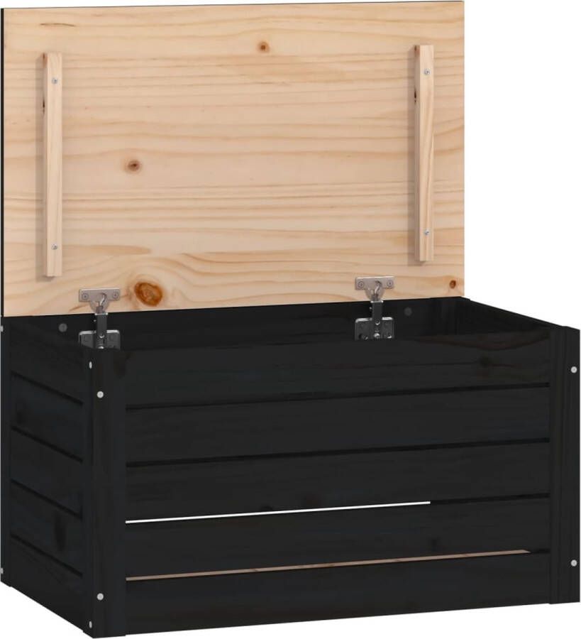 VidaXL -Opbergbox-zwart-59 5x36 5x33-cm-massief-grenenhout - Foto 2