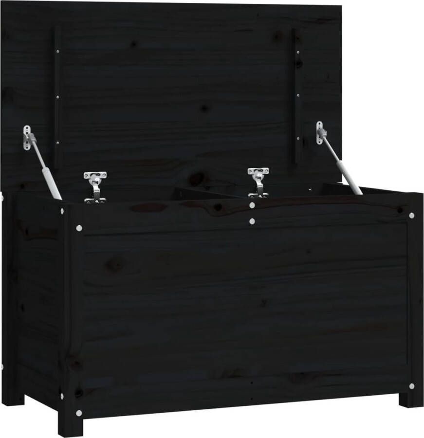 VidaXL -Opbergbox-zwart-80x40x45 5-cm-massief-grenenhout - Foto 3