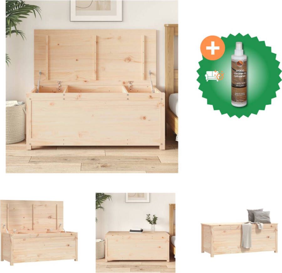 VidaXL Opbergdoos Grenenhout 110 x 50 x 45.5 cm Stevig en stabiel frame Kast Inclusief Houtreiniger en verfrisser
