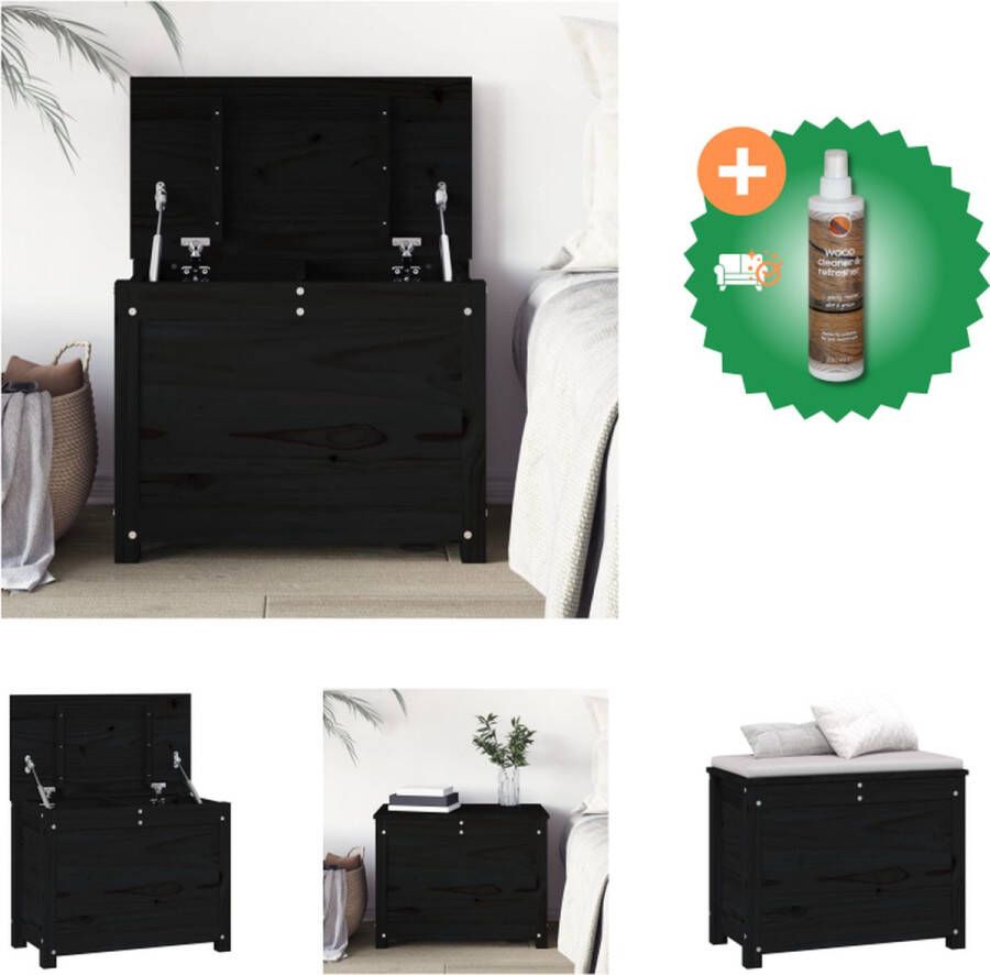 VidaXL Opbergdoos Grenenhout 60 x 32 x 45.5 cm Hydraulische gaslift Kast Inclusief Houtreiniger en verfrisser - Foto 2