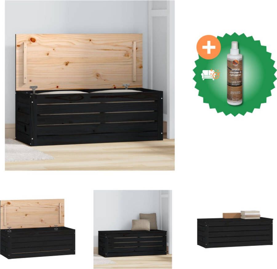 VidaXL Opbergdoos Grenenhout 89 x 36.5 x 33 cm Stevig frame Kast Inclusief Houtreiniger en verfrisser