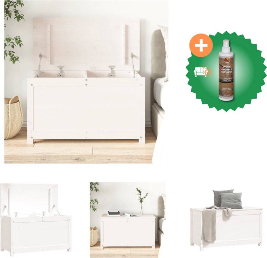 VidaXL Opbergdoos Kledingkist 80 x 40 x 45.5 cm Massief grenenhout Kast Inclusief Houtreiniger en verfrisser