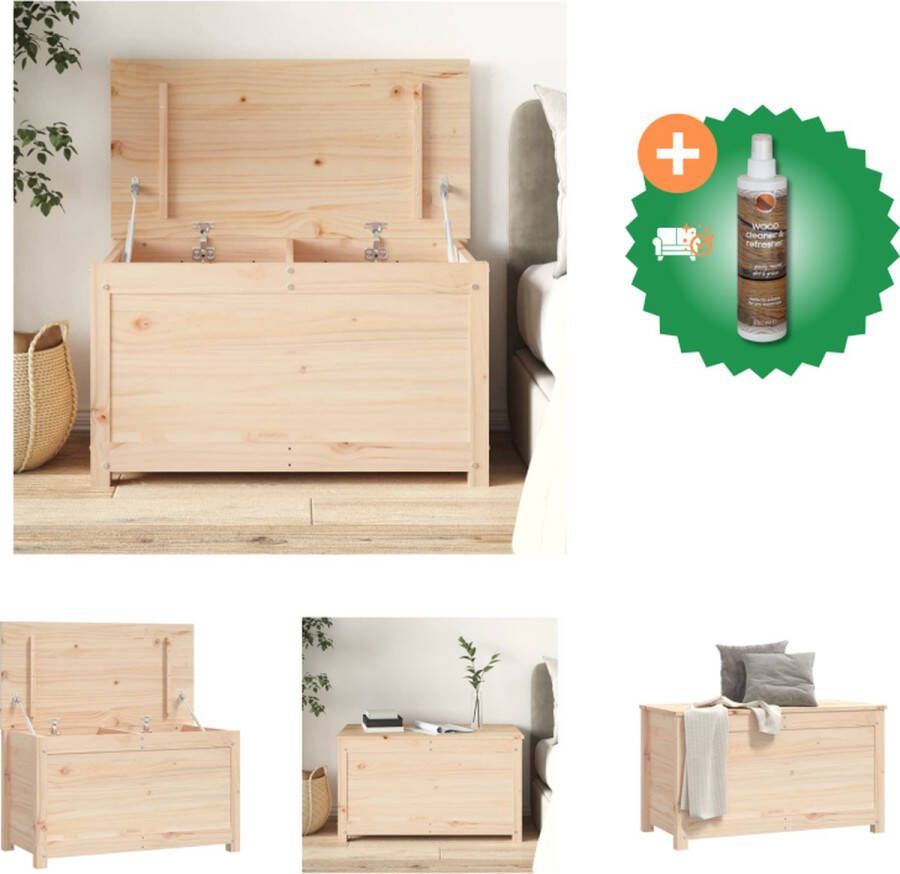 VidaXL Opbergdoos Massief Grenenhout 80 x 40 x 45.5 cm Stevig en Stabiel Kast Inclusief Houtreiniger en verfrisser