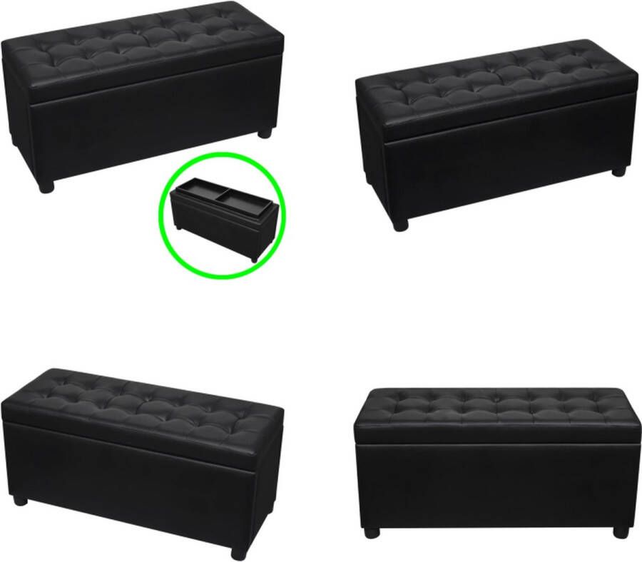 VidaXL Opberghocker kunstleer zwart Opberg Hocker Opberg Hockers Gang Banken En Poefs