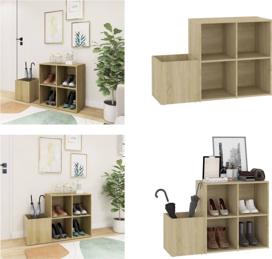 VidaXL Opbergkast 105x35 5x70 cm bewerkt hout sonoma eikenkleurig Hal Schoenenkast Hal Schoenenkasten Schoenen Opberger Schoenen Opbergers