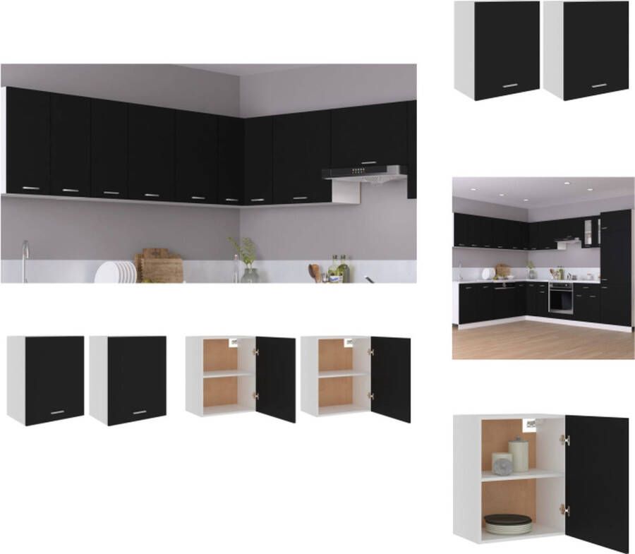 VidaXL Opbergkast 50 x 31 x 60 cm zwart spaanplaat 2 schappen Keukenkast