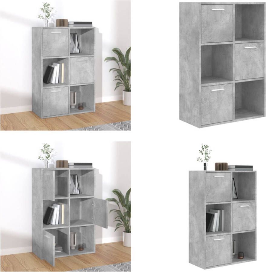 VidaXL Opbergkast 60x29-5x90 cm bewerkt hout betongrijs Opbergkast Opbergkasten Opslagkast Opslagkasten