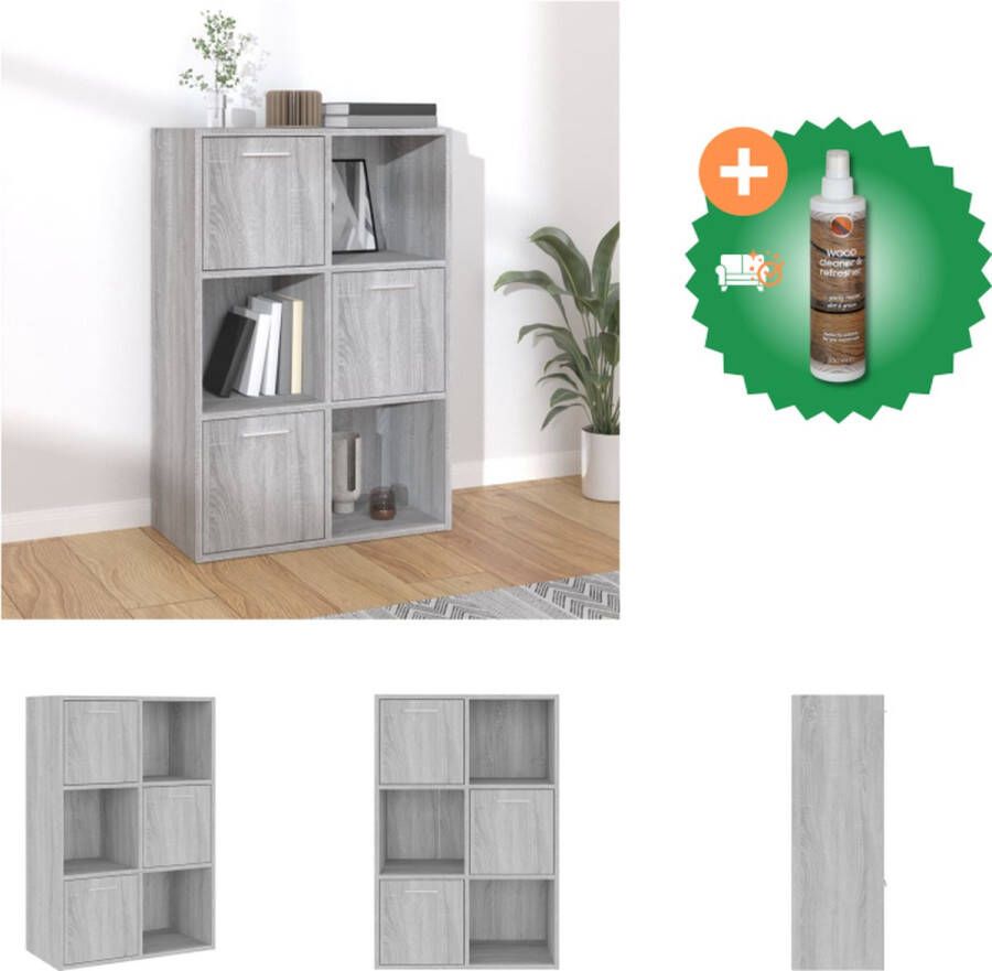 VidaXL Opbergkast 60x29-5x90 cm grijs sonoma eikenkleurig Kast Inclusief Houtreiniger en verfrisser