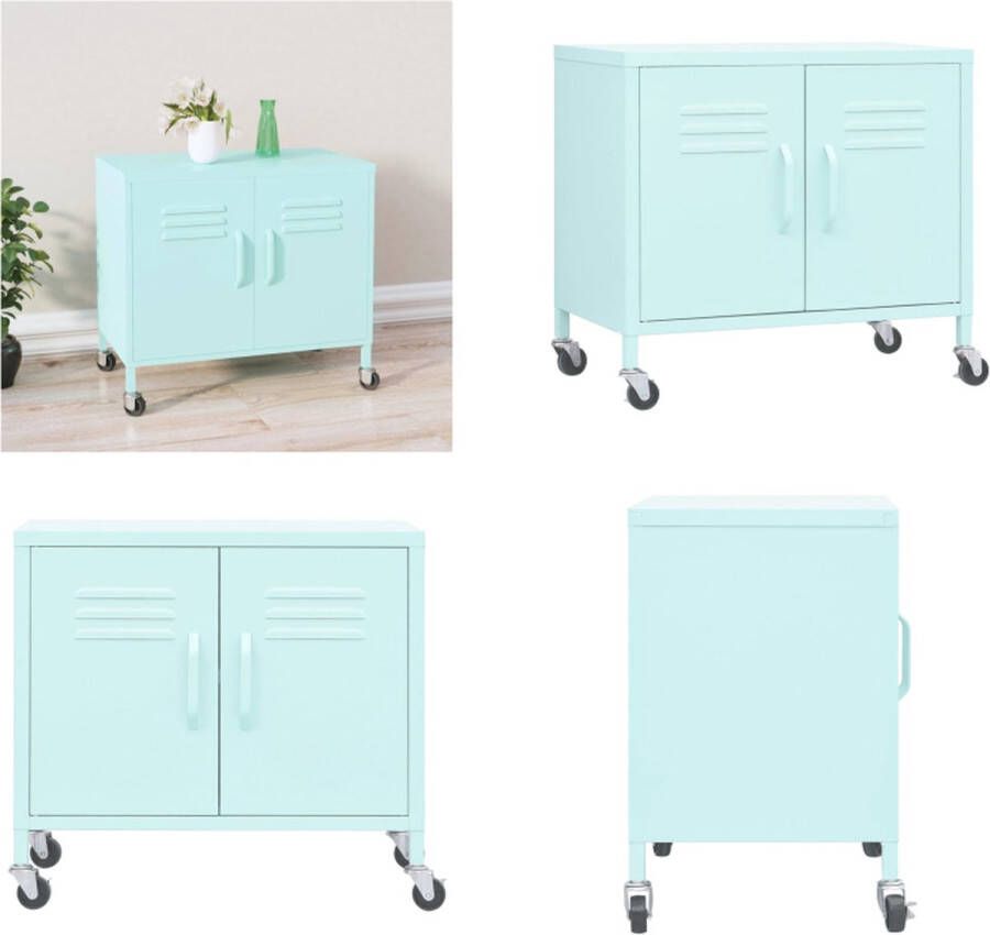 VidaXL Opbergkast 60x35x56 cm staal mint Opbergkast Opbergkasten Opslagkast Opslagkasten