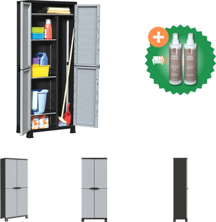 VidaXL Opbergkast 68x39x171-5 cm kunststof Kast Inclusief Onderhoudsset