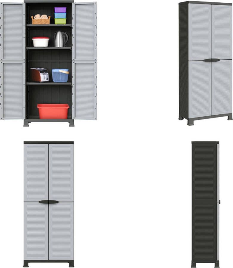 VidaXL Opbergkast 68x39x171-5 cm kunststof Kast Kasten Opbergkast Opbergkasten