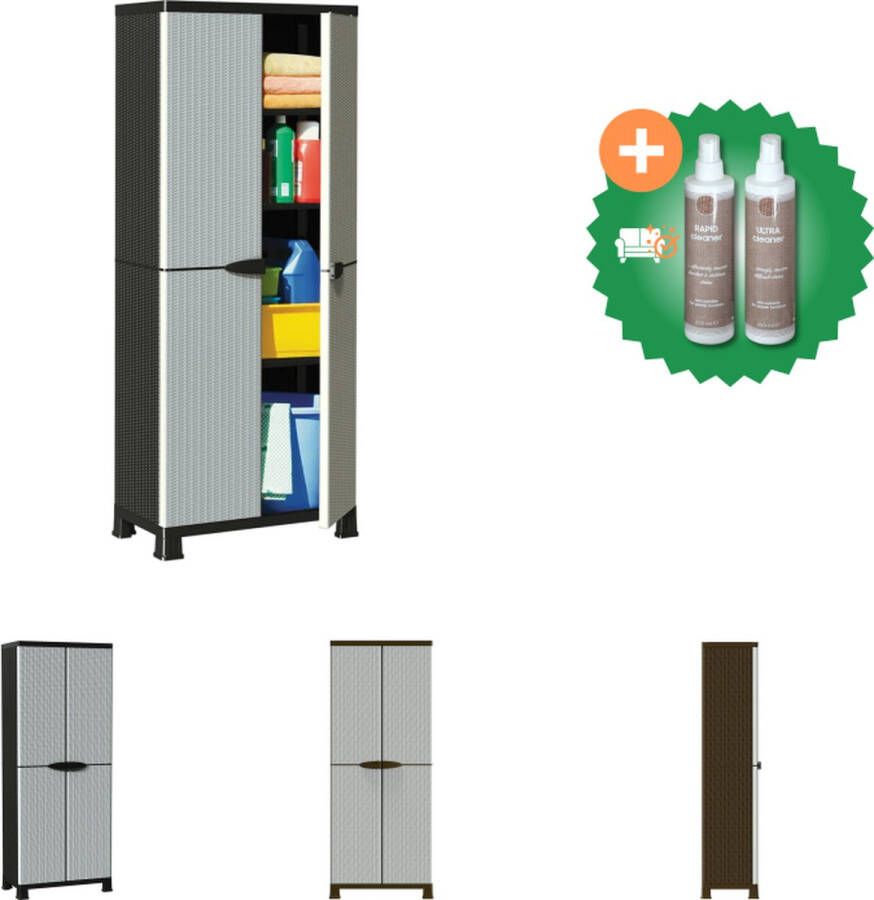 VidaXL Opbergkast 68x39x171-5 cm rattan ontwerp Kast Inclusief Onderhoudsset