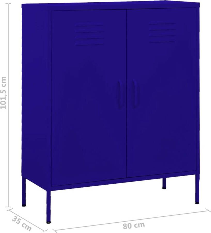 VidaXL -Opbergkast-80x35x101 5-cm-staal-marineblauw - Foto 3