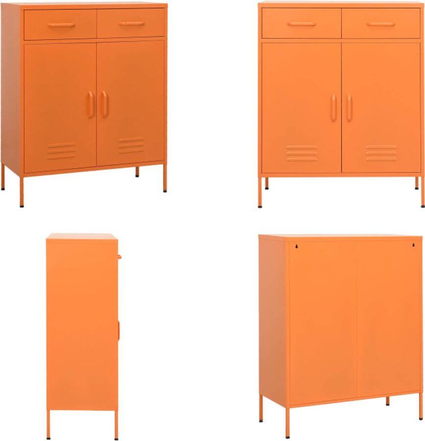 VidaXL -Opbergkast-80x35x101 5-cm-staal-oranje - Foto 2