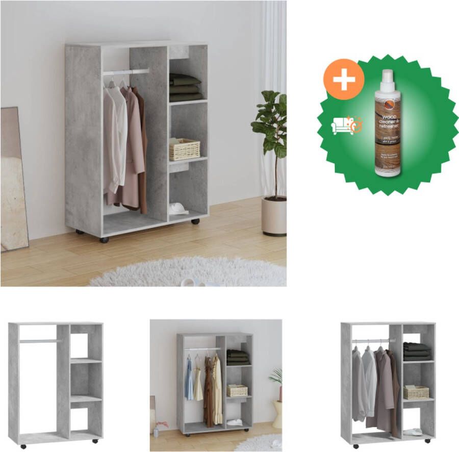 VidaXL Opbergkast Betongrijs 80 x 40 x 110 cm Duurzaam sparrenhout Kast Inclusief Houtreiniger en verfrisser