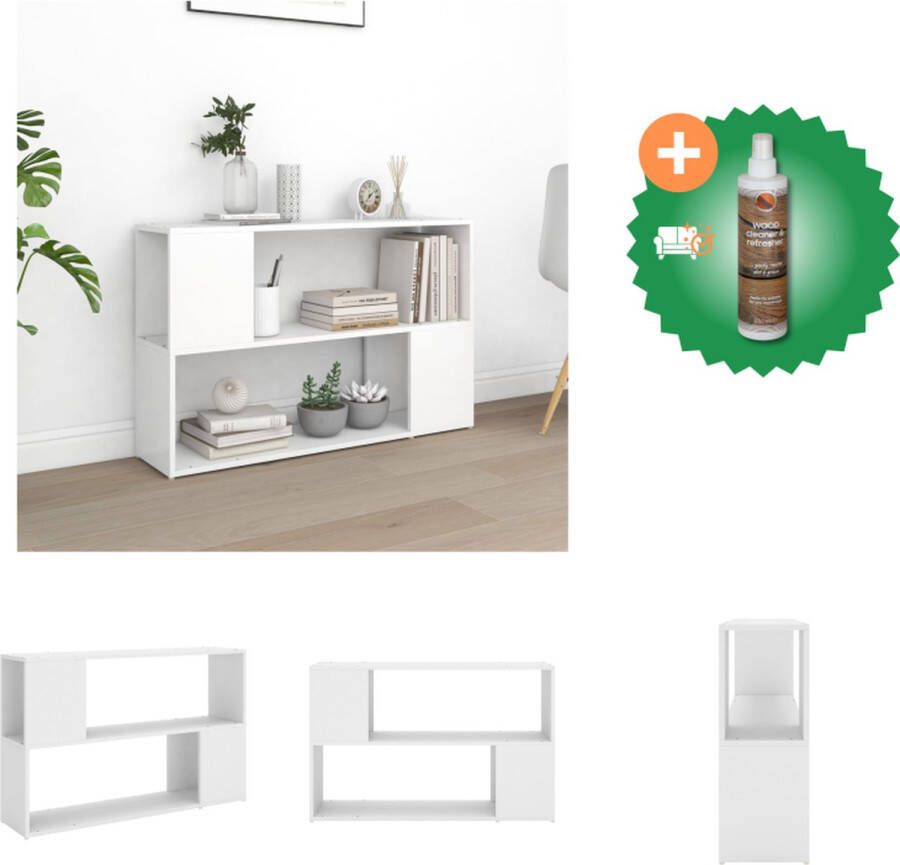 VidaXL Opbergkast Boekenrek 100 x 24 x 63 cm Wit Gemaakt van bewerkt hout Montage vereist Kast Inclusief Houtreiniger en verfrisser