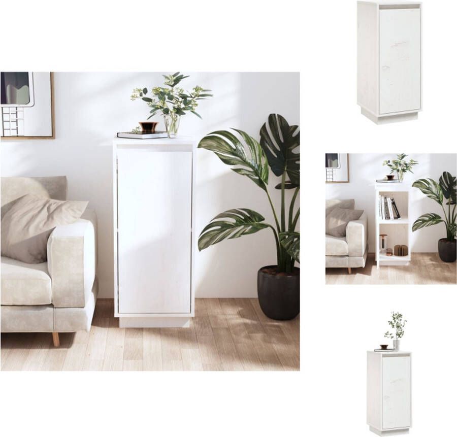 VidaXL Dressoir Dressoirs Buffetkast Opbergkast Dressoir 31 5x34x75 cm massief grenenhout wit - Foto 2