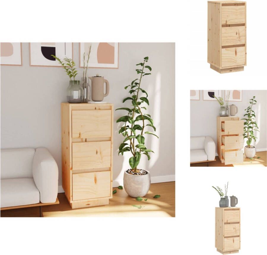 VidaXL Dressoir Dressoirs Buffetkast Opbergkast Dressoir 32x34x75 cm massief grenenhout - Foto 2