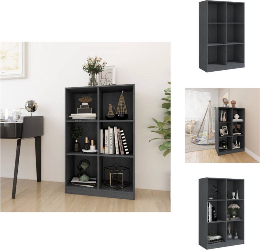 VidaXL Boekenkast Boekenkasten Houten Boekenkast Houten Boekenkasten Boekenkast 70x33x110 cm massief grenenhout grijs