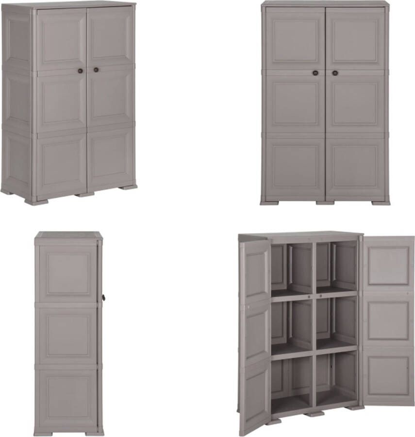 VidaXL -Opbergkast-hout-look-79x43x125-cm-kunststof-grijs