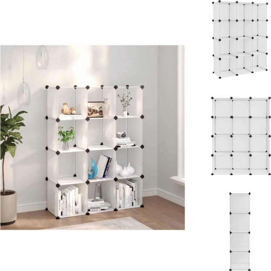 VidaXL Opbergmeubel Opbergmeubelen Opberger Opbergkast Opbergmeubel met 12 vakken polypropeen transparant