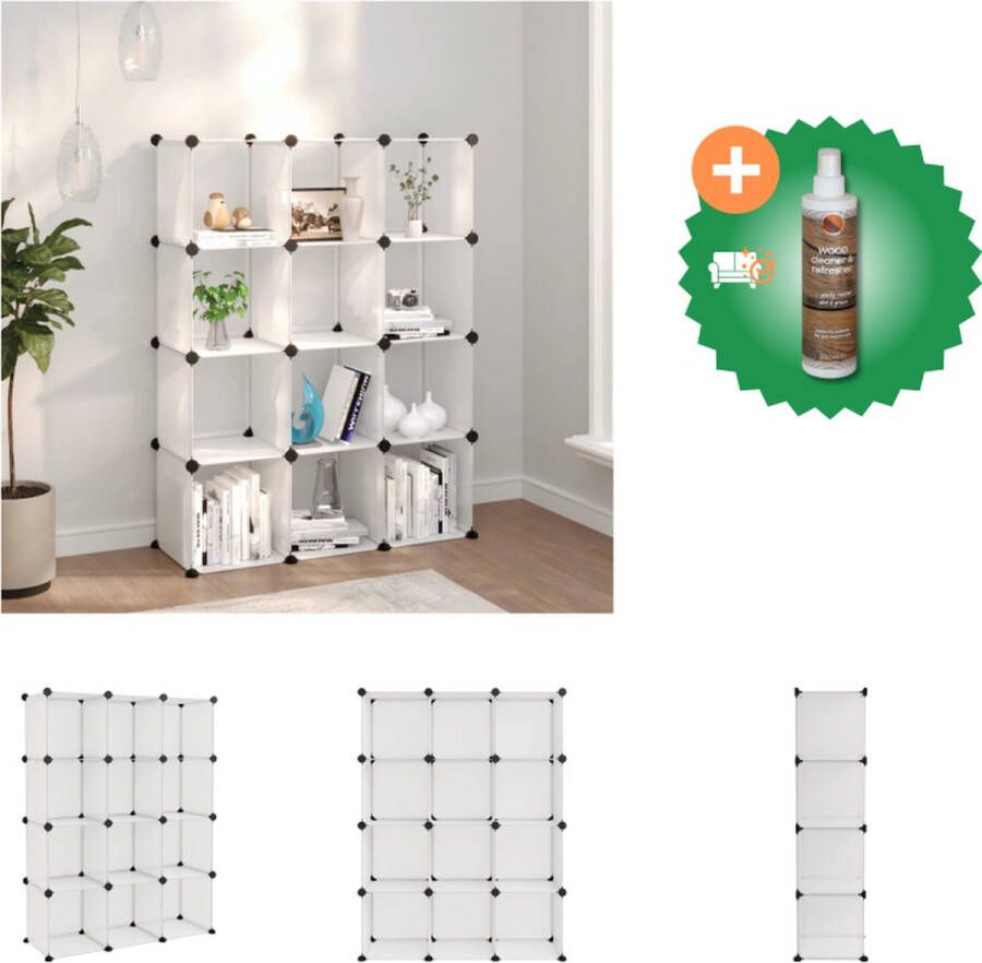 VidaXL Opbergkast Kunststof Multifunctioneel 94.5 x 31.5 x 124 cm Schoenenkast Inclusief Houtreiniger en verfrisser