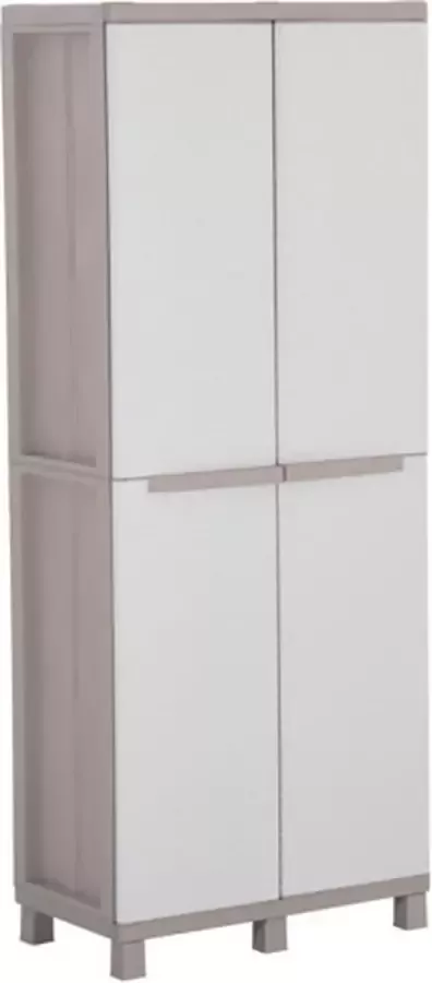 VidaXL Opbergkast met 2 deuren 68x37 5x170 cm lichtgrijs en beige - Foto 2