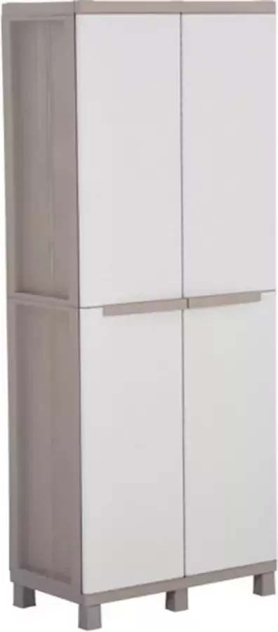 VidaXL Opbergkast met 2 deuren 68x37.5x170 cm lichtgrijs en beige - Foto 3