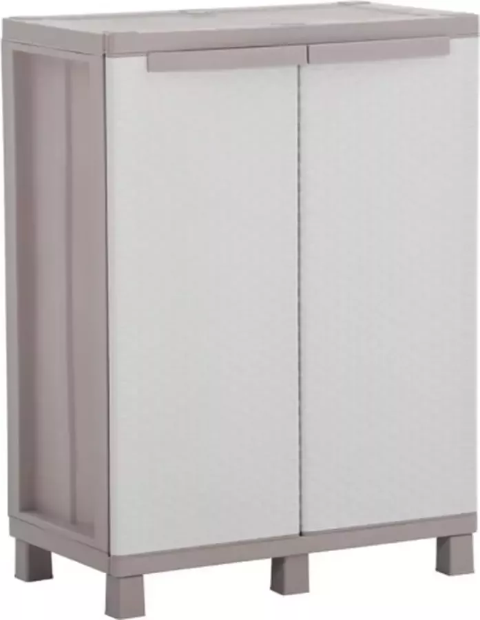 VidaXL Opbergkast met 2 deuren 68x37 5x91 5 cm lichtgrijs en beige - Foto 2