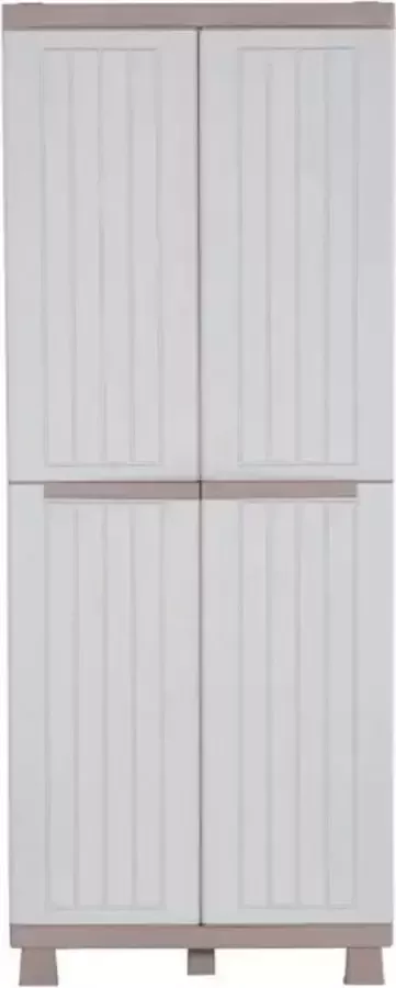 VidaXL Opbergkast met 2 deuren 68x39x170 cm lichtgrijs en beige - Foto 2