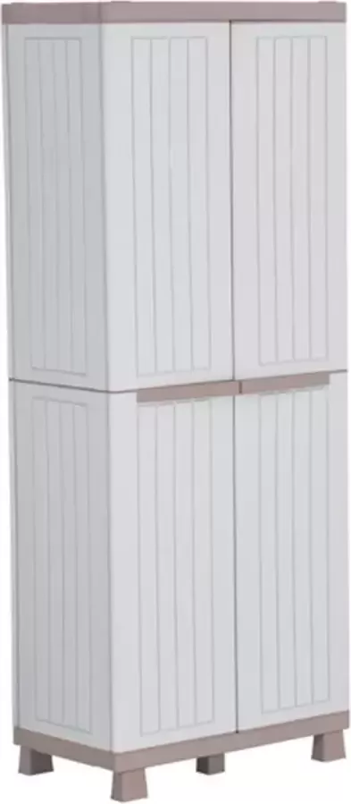 VidaXL Opbergkast met 2 deuren 68x39x170 cm lichtgrijs en beige - Foto 3