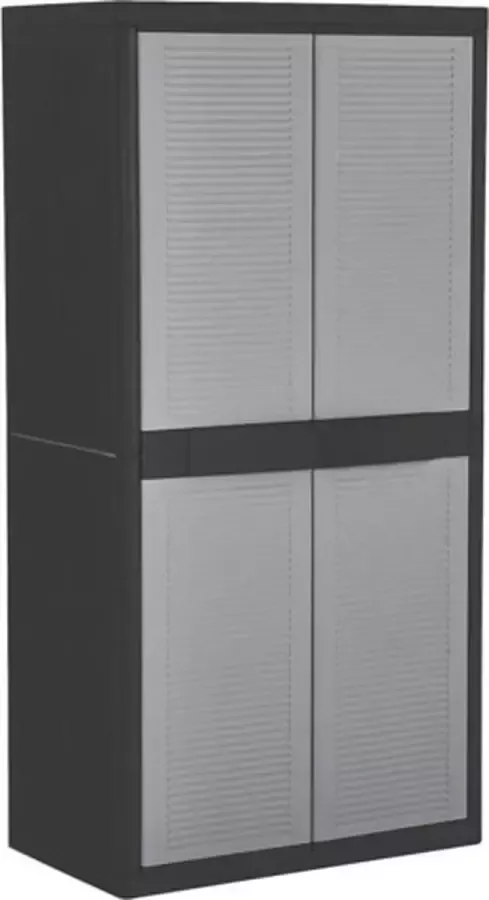 VidaXL Opbergkast met 2 deuren 90x54x180 cm zwart en grijs