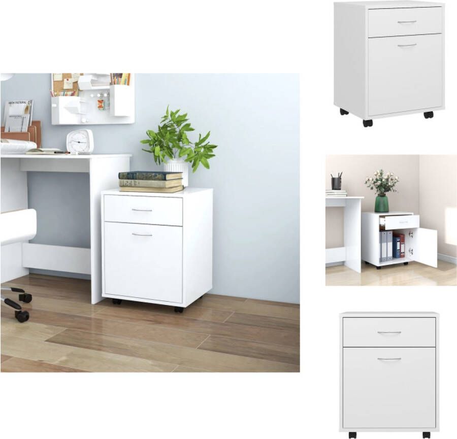 VidaXL Opbergkast Rolkast 45 x 38 x 54 cm wit Kast