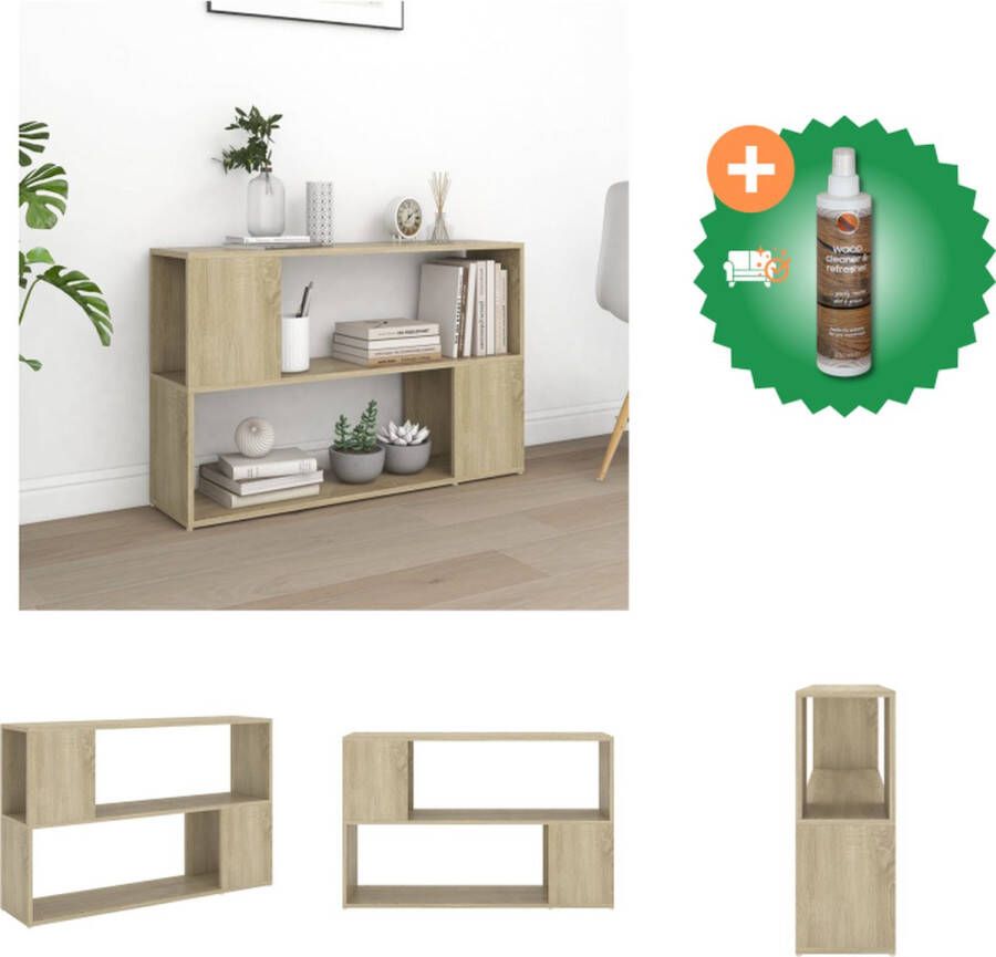 VidaXL Boekenkast 100x24x63 cm spaanplaat sonoma eikenkleurig Kast Inclusief Houtreiniger en verfrisser