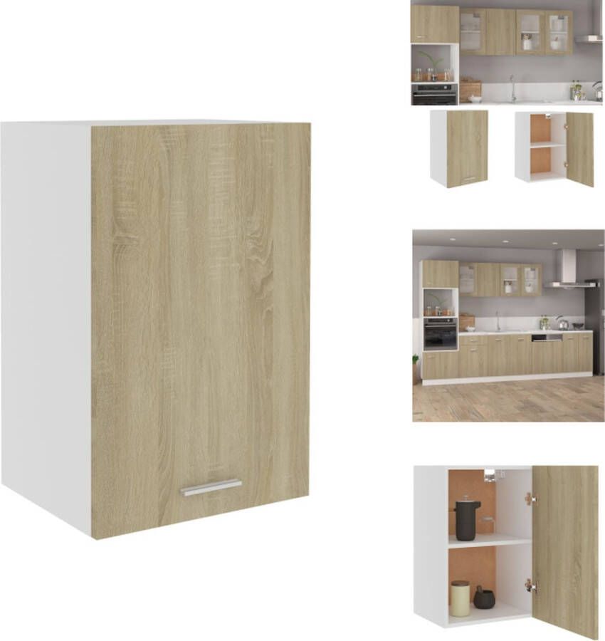 VidaXL Opbergkast Sonoma Eiken 39.5 x 31 x 60 cm 2 schappen Keukenkast