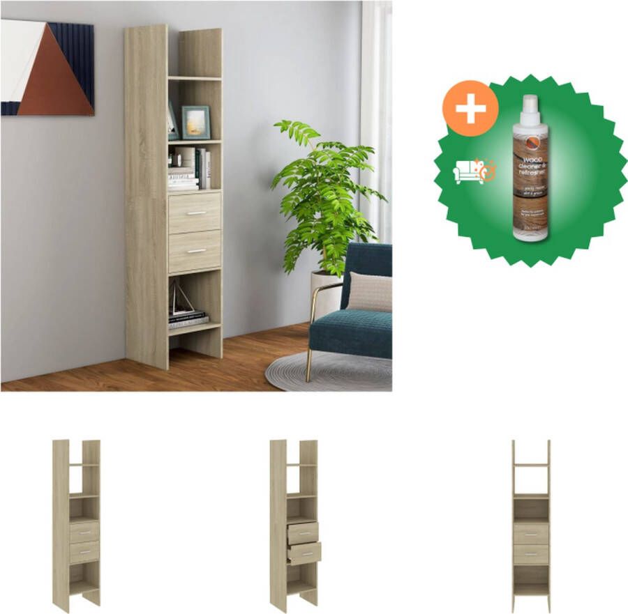 VidaXL Opbergkast Sonoma Eiken 40 x 35 x 180 cm Stevig en Duurzaam Kast Inclusief Houtreiniger en verfrisser - Foto 2